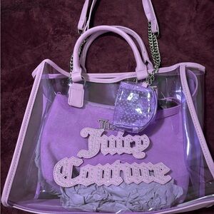 Juicy Couture Lavender Clear Tote with Inner Pouch